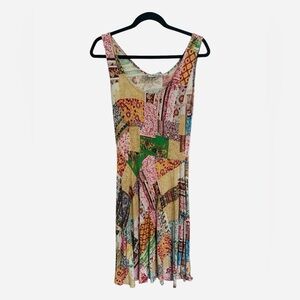 American Rag patchwork multicolor lightweight sleeveless vintage medium dress